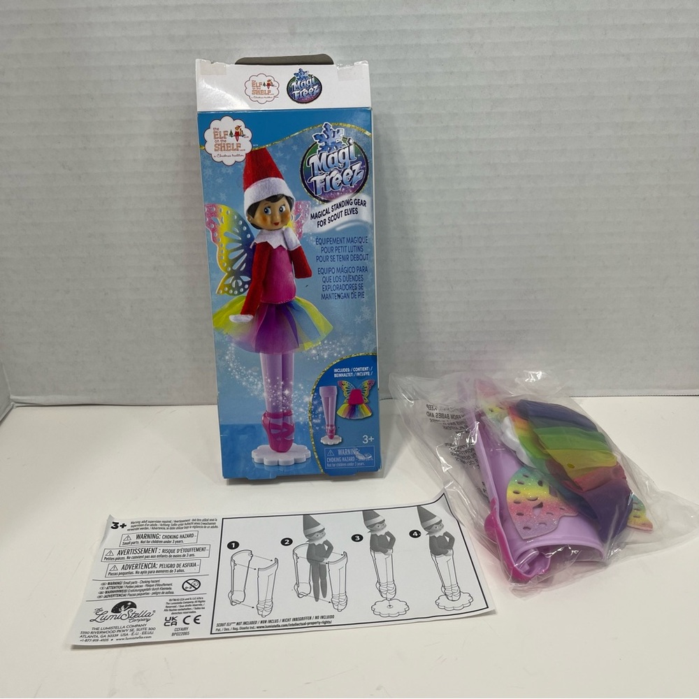 ELF ON THE SHELF tiny tidings tutu standing ballerina rainbow snow pixie outfit
